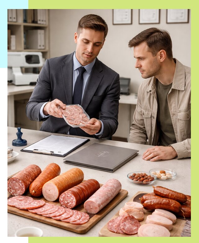 Сертификация колбасных изделий в Ярцеве от 7631 р. | Алешин-Рцв